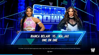 Smackdown Bianca Belair vs  Nia Jax in a Queen of the Ring Tournament Semi Final Match