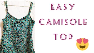 how to make camisole top/DIY spaghetti strap tank top/strap top cutting and stitching