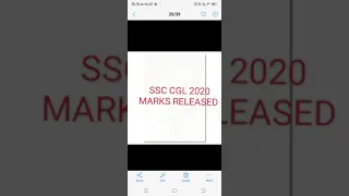 SSC CGL 2020 MARKS OUT.