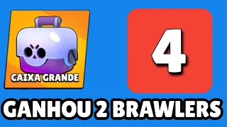 QUE SORTE!! GANHOU 2 BRAWLERS NA CAIXA GRANDE BRAWL STARS