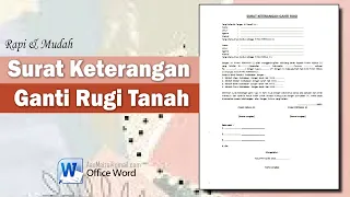 Contoh Surat Keterangan Ganti Rugi Tanah || SURAT KETERANGAN