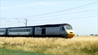 ECML trains at Hougham and Frinkley Lane crossing 12th July 2014