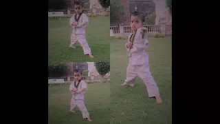 3 years old girl taekwondo white belt reciting by padam fighter (motivate to girls)