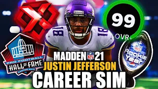 Justin Jefferson ENTIRE CAREER Simulation! BEST WR EVER?! Madden 21 Franchise