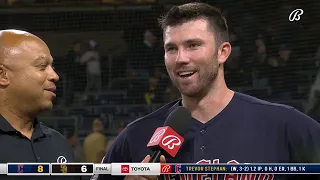 David Fry reflects on his first MLB home run in the Guardians win against the Padres