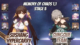 Sushang Hypercarry & SW x Qingque Team Memory of Chaos Stage  (3 Stars) | Honkai Star Rail