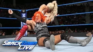 Charlotte Flair & Becky Lynch vs. Tamina & Lana-wedgie  SmackDown LIVE, July 25, 2017