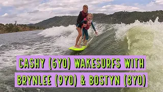 Cashy LEARNING TO Wakesurf With The Bee Boss Girls #surfing