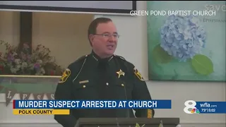 Murder suspect arrested during Grady Judd church sermon
