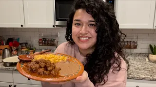 How to make MEXICAN RICE | REFRIED BEANS | Carne con Chile!