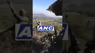 Armenian ATGM hit on Azerbaijani vehicle