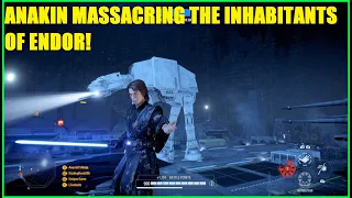 Star Wars Battlefront 2 - Anakin Skywalker chopping his way through the defenders of Endor!