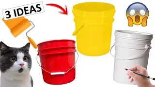 3 MANUALIDADES CON CANECAS DE PINTURA / BALDES O CUBETAS DE PLÁSTICO (IDEAS CON RECICLAJE)