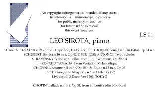 LEO SIROTA  Live Recital  3 December 1963, TOKYO