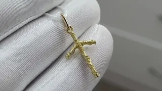 Крестик Святая Нино из желтого золота 750 пробы