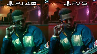 cyberpunk 2077 PS4 Pro vs PS5 Gameplay Graphics Comparison [4 Minute Gameplay]