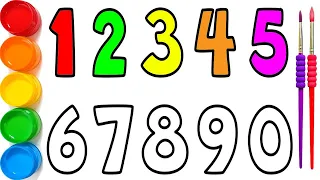 1234567890, Drawing, Painting, Coloring Numbers 0 to 9 for Kids & Toddlers, #kids