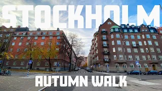 Autumn Walk in Stockholm, Sweden - Östermalm District (4K)