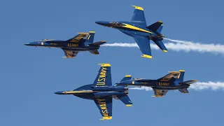 (4K) NAS Oceana Airshow 2023 | Highlights Saturday | Blue Angels, F-22, F-18 (DutchPlaneSpotter)