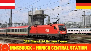 Cab Ride Innsbruck - Munich/München Hbf (Austria - Germany) train driver's view in 4K