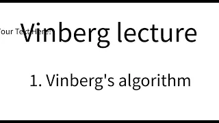 Vinberg lecture part 1.Vinberg's algorithm