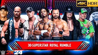 WWE 2K24 Royal Rumble Match | Roman Reigns Brock Lesnar John Cena & More Uncle Howdy 2024