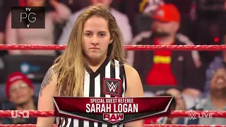 Ruby Riott vs Liv Morgan special guest referee Sarah Logan