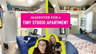 TINY STUDIO APARTMENT MAKEOVER (100 SQ. FEET!) | RENTER-FRIENDLY HACKS