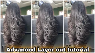 How to advanced layer hair cut/tutorial/step by step/step with layer hair cut/easy way/2021/in Hindi