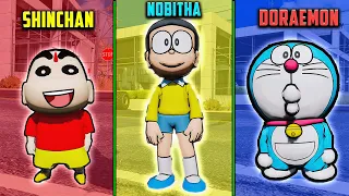 Shinchan VS Nobitha VS Doraemon 😂😂who is best ? In GTA5 #gta5telugu #gta5 #it'srampage #bommalu