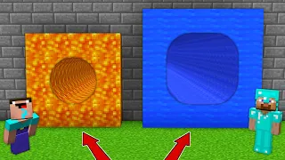 NOOB FOUND LAVA TUNNEL vs WATER TUNNEL! DEEPEST TUNNEL in Minecraft NOOB vs PRO (Animation)