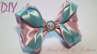 Бантик из атласной ленты Канзаши Satin ribbon bow Laço de fita Hair bow