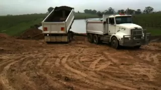 Truck and dog unloading.