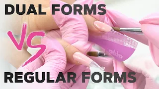 Dual Forms VS Plastic Forms | Natural Polygel Nail Extension