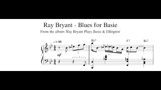 Ray Bryant - Blues for Basie - Piano Transcription (Sheet Music in Description)