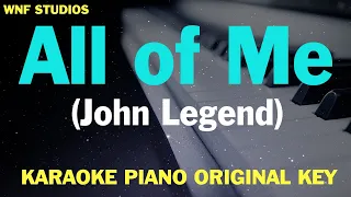 John Legend - All of Me (Karaoke Original Key)