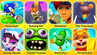 Sonic Dash, Monster Lab, Zombie Tsunami, Run & Gun, Asmr Tippy Toe,  Hill Climb Racing, Red Ball...