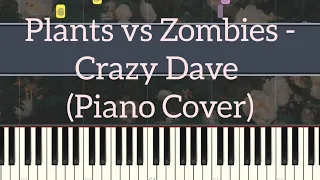 Plants vs Zombies - Crazy Dave | Intro Theme | Piano Pop Song Tutorial  琴譜 Sheet