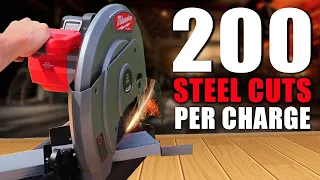 NEW MILWAUKEE M18 FUEL ABRASIVE 14" CHOP SAW REVIEW // 200 STEEL STUDS PER CHARGE!!