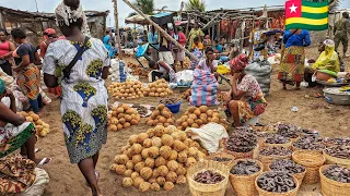 COST OF LIVING IN TOGO WEST AFRICA 2024. MY $40 MONTHLY SHOPPING IN THE BIGGEST MARKET.