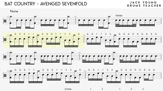 Bat Country - Avenged Sevenfold - Drums Notation
