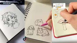 Cute Art TikToks I Saved.  Sketchbook Compilation #14