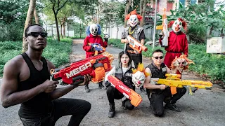 LTT Films : Black Silver Flash Nerf Guns Fight Crime Mr Tiger Mask Crazy Newly Merged Warriors