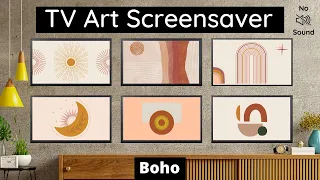 Boho Art Screensaver | Turn Your TV Into Wall Art | Art Slideshow For TV | 1 Hr | No Sound