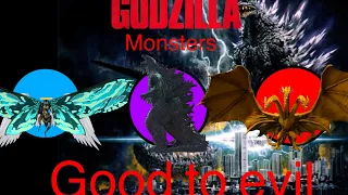 Godzilla Monsters: good to evil ☢️🦖🐉