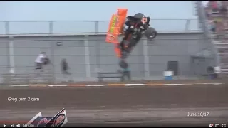 Nasty Sprintcar crash #0 Glenn Styres @ Ohsweken Speedway June 16/17