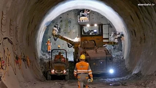 Blick in den Tunnel Neckar-Unterquerung der Stuttgart 21 Baustelle