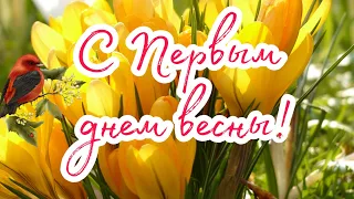 Поздравляю с Первым днем весны! С 1 марта. Весна идёт, весне дорогу! Музыкальная открытка.