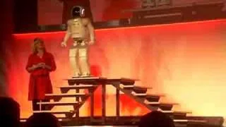 ASIMO walking down stairs.