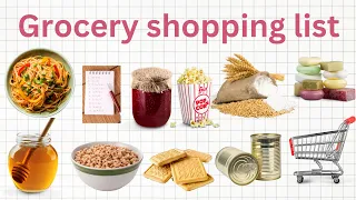 Learn French vocabulary - Grocery shopping list - Learn French online for beginners